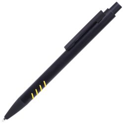 Ручка шариковая с грип-вставками TATTOO (черный, желтый)