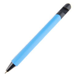 N5 soft, ручка шариковая, голубой/черный, пластик,soft-touch, подставка для смартфона (голубой, черный)