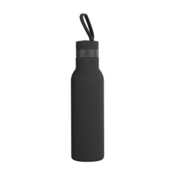 Бутылка для воды "Фитнес" 700 мл, покрытие soft touch, черный