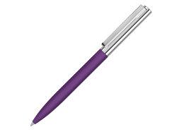 Ручка металлическая шариковая Bright GUM soft-touch с зеркальной гравировкой, фиолетовый