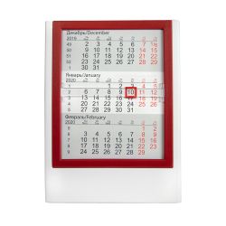 Календарь настольный на 2 года (красный, белый)