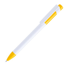 Ручка шариковая MAVA (белый, желтый)