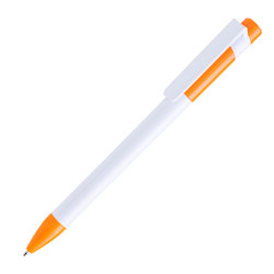 Ручка шариковая MAVA, пластик (белый, оранжевый)