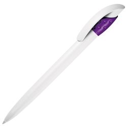 Ручка шариковая GOLF WHITE (белый, фиолетовый)