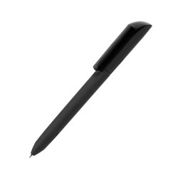 Ручка шариковая FLOW PURE c покрытием soft touch и прозрачным клипом (чёрный)