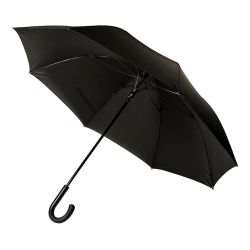 Зонт-трость CAMBRIDGE, пластиковая ручка, полуавтомат (чёрный)