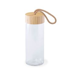 Бутылка для воды BURDIS, 420 мл, стекло/бамбук (бежевый)