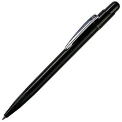 MIR, ручка шариковая с серебристым клипом, черный, пластик/металл (черный, серебристый)