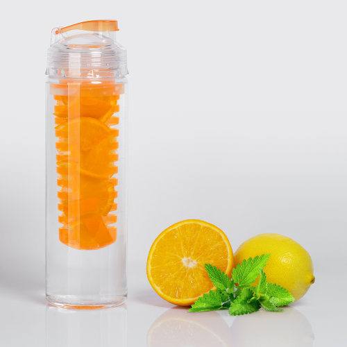 Бутылка для воды "Fruits" 700 мл с емкостью для фруктов, оранжевый