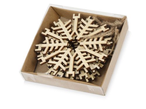 Набор деревянных снежинок, 6шт