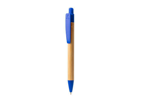 Ручка шариковая GILDON, бамбук, натуральный/королевский синий