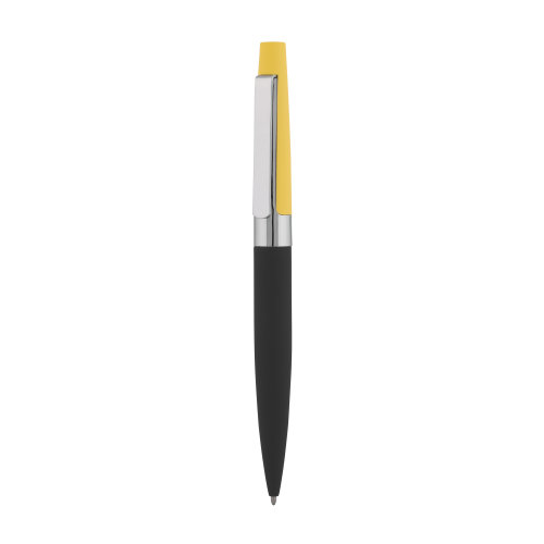 Ручка шариковая "Peri"покрытие soft touch, черный с желтым