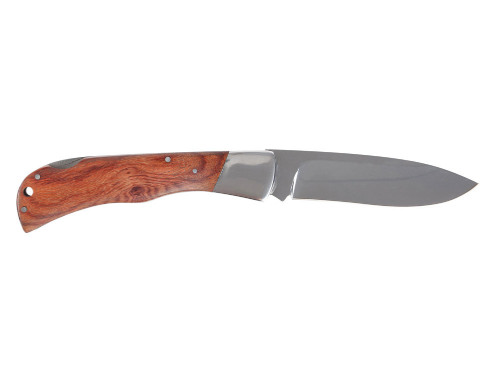 Нож складной Stinger, 104 мм, (серебристый), материал рукояти: сталь/дерево (серебристо-коричневый)