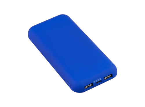 Беспроводное зарядное устройство "Sticky SOFTTOUCH", 10000 mAh с подсветкой логотипа и присосками, синий