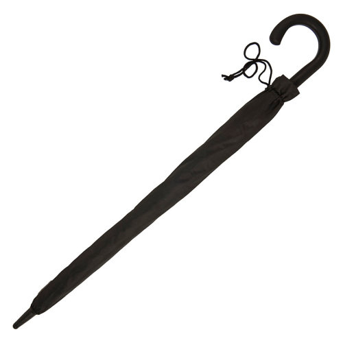 Зонт-трость CAMBRIDGE с ручкой soft-touch чёрный, полуавтомат, 100% полиэстер, пластик (черный)