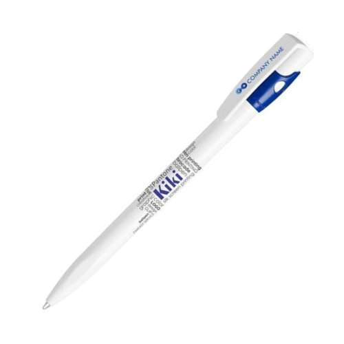 Ручка шариковая KIKI (белый, ярко-синий)