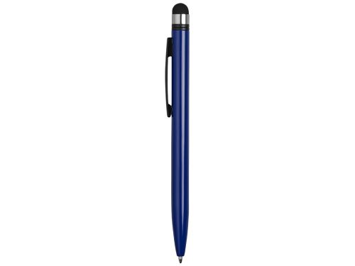 Ручка-стилус металлическая шариковая Poke, синий/черный