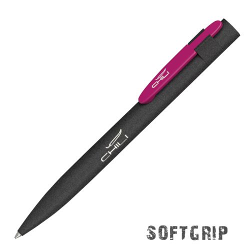 Ручка шариковая "Lip SOFTGRIP", черный с фуксией