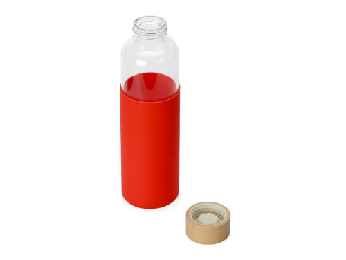 Бутылка для воды стеклянная Refine, в чехле, 550 мл, красный