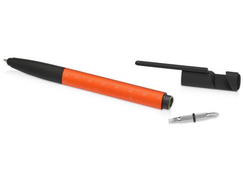Ручка-стилус металлическая шариковая многофункциональная (6 функций) Multy, оранжевый