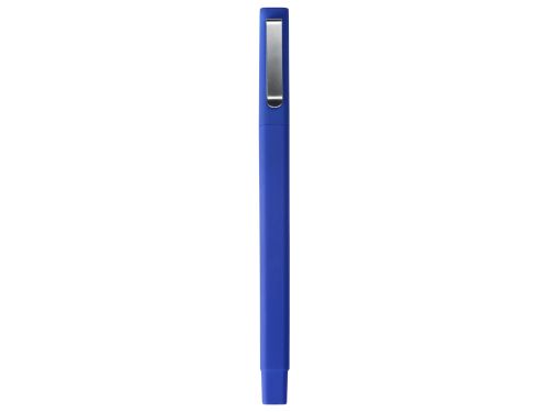 Ручка шариковая пластиковая Quadro Soft, квадратный корпус с покрытием софт-тач, синий