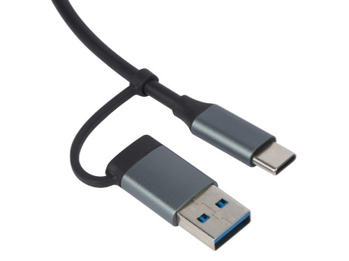 USB-хаб Link с коннектором 2-в-1 USB-C и USB-A, 2.0/3.0, серый