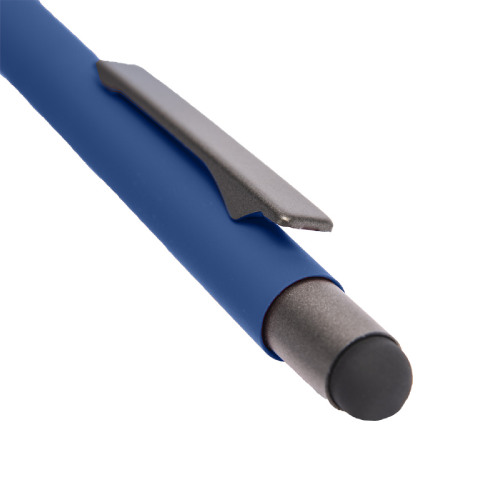 Ручка шариковая FACTOR GRIP со стилусом (синий, серый)
