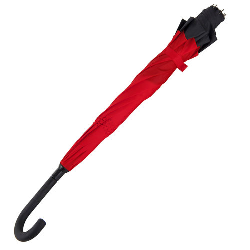 Зонт-трость "наоборот" ORIGINAL, пластиковая ручка, механический (красный)