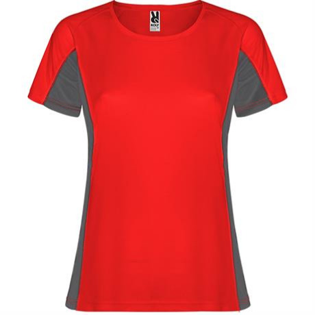 Спортивная футболка SHANGHAI WOMAN женская, КРАСНЫЙ/ТЕМНЫЙ ГРАФИТ 2XL