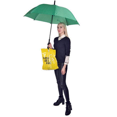 Зонт-трость HALRUM, пластиковая ручка, полуавтомат (зеленый)