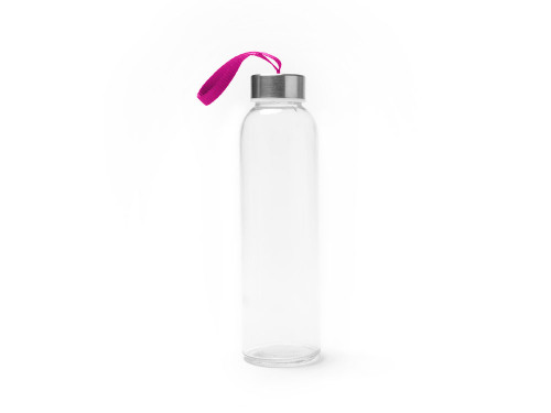 Бутылка стеклянная CAMU в чехле из неопрена, 500 мл, прозрачный/фуксия