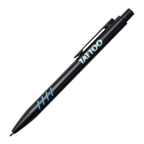 Ручка шариковая с грип-вставками TATTOO (черный, голубой)