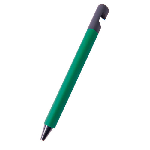 N5 soft,  ручка шариковая, зеленый/черный, пластик,soft-touch, подставка для смартфона (зеленый, черный)