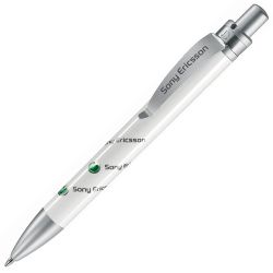 Ручка шариковая FUTURA, пластик/металл (белый, серебристый)