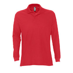 Рубашка поло STAR 170  с длинным рукавом (красный)