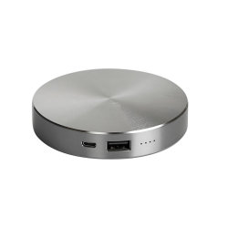 Универсальный аккумулятор "UFO" (6000mAh) в подарочной коробке,темно-серый,8,6х1,5 см,металл (серебристый)