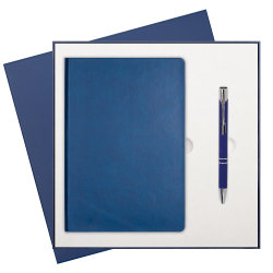 Подарочный набор Portobello/Sky синий (Ежедневник недат А5, Ручка)