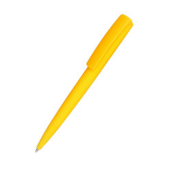 Ручка пластиковая Jangle, софт-тач, желтая