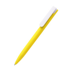 Ручка пластиковая Mira Soft софт-тач, желтый
