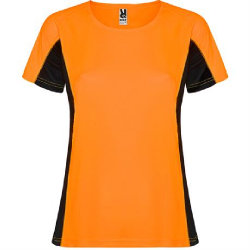 Спортивная футболка SHANGHAI WOMAN женская, ФЛУОРЕСЦЕНТНЫЙ ОРАНЖЕВЫЙ/ЧЕРНЫЙ 2XL
