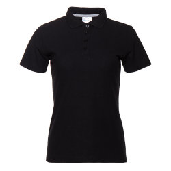 Рубашка поло женская STAN хлопок/полиэстер 185, 04WL, чёрный