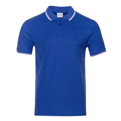 Рубашка поло мужская STAN с окантовкой хлопок/полиэстер 185, 04T, синий
