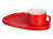 Чайная пара Brighton : блюдце овальное, чашка, коробка, красный