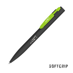 Ручка шариковая "Lip SOFTGRIP", черный с зеленым яблоком