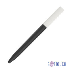 Ручка шариковая "Clive", покрытие soft touch, черный с белым