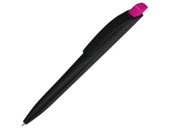 Ручка шариковая пластиковая Stream, черный/розовый