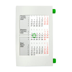 Календарь настольный на 2 года; сетка 24-25 (зеленый, белый)