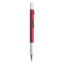 Ручка с мультиинструментом SAURIS, пластик, металл (красный)