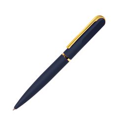 Ручка шариковая FARO, покрытие soft touch (синий, золотистый)