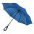 Зонт-трость HALRUM, пластиковая ручка, полуавтомат (синий)